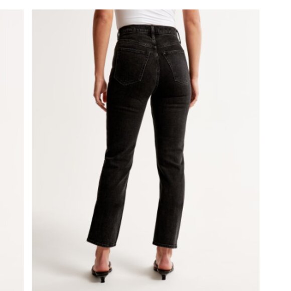 Abercrombie & Fitch - The Ankle Straight Ultra High-Rise Jeans | Size 24: Black - Picture 8 of 11